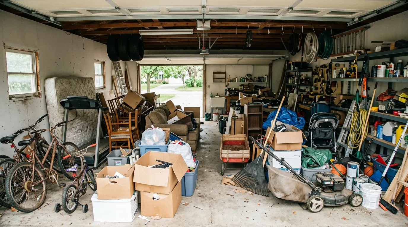 Before: Cluttered Ottawa garage before and after full cleanout